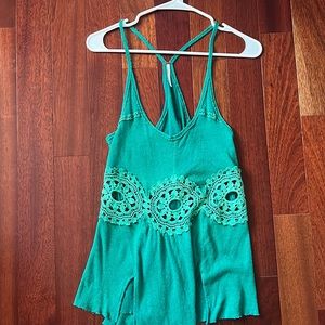 FREE PEOPLE EMERALD GREEN TANK TOP